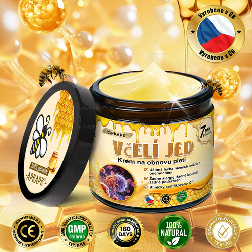 Dermatologicky a klinicky testováno👩‍⚕️APKAPK®Bee Venom Krém na obnovení pleti🐝 pomáhá při léčbě kožních problémů, jako jsou: vrásky, jizvy, pigmentové skvrny, strie, akné, psoriáza, ekzém, kožní změny, podráždění, záněty a další kožní problémy.